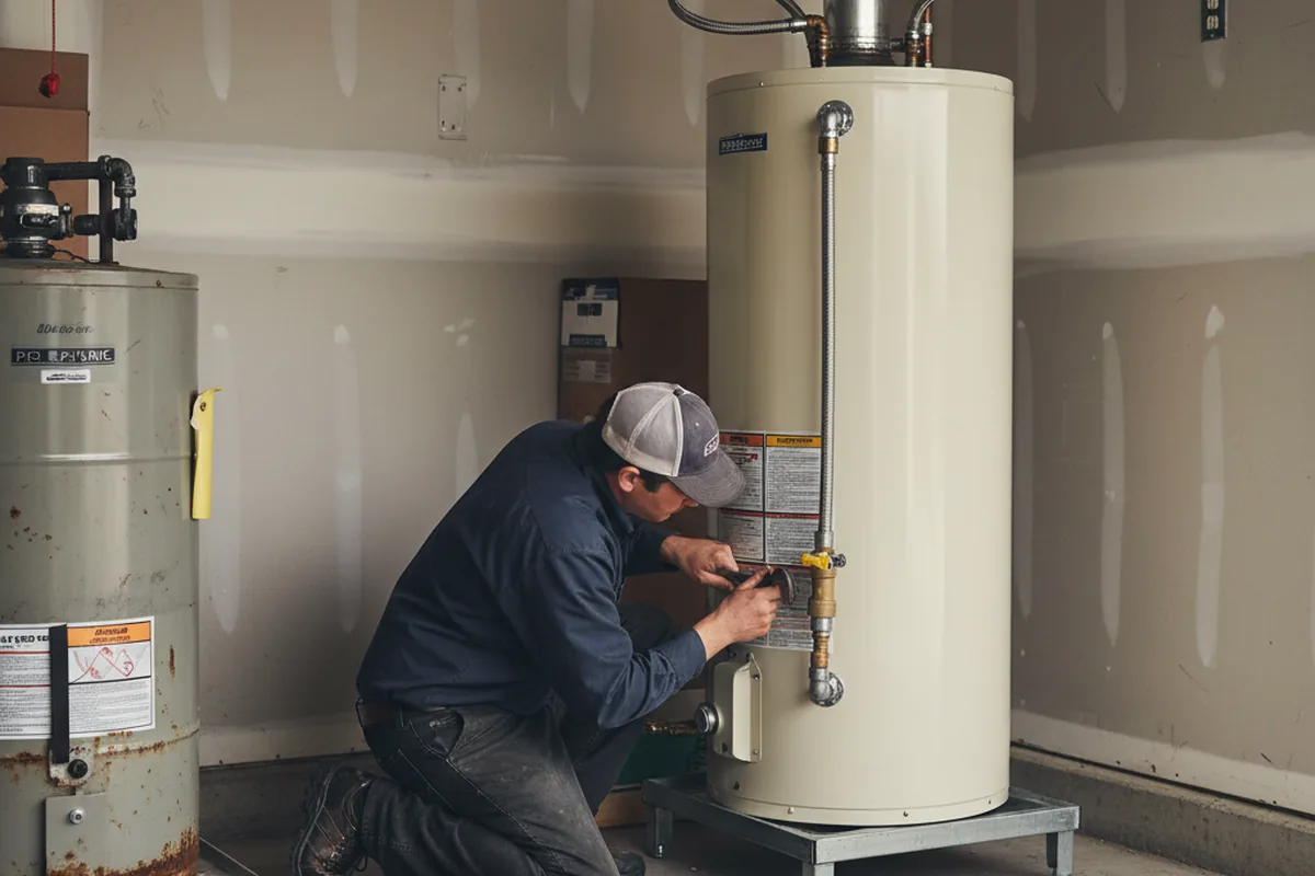 Water heater and shutoff valve replacement in Wilton